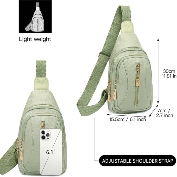 Chic Vegan Leather Sling Bag for Women - Lightweight and Secure Travel Accessory - Picture 3 of 6